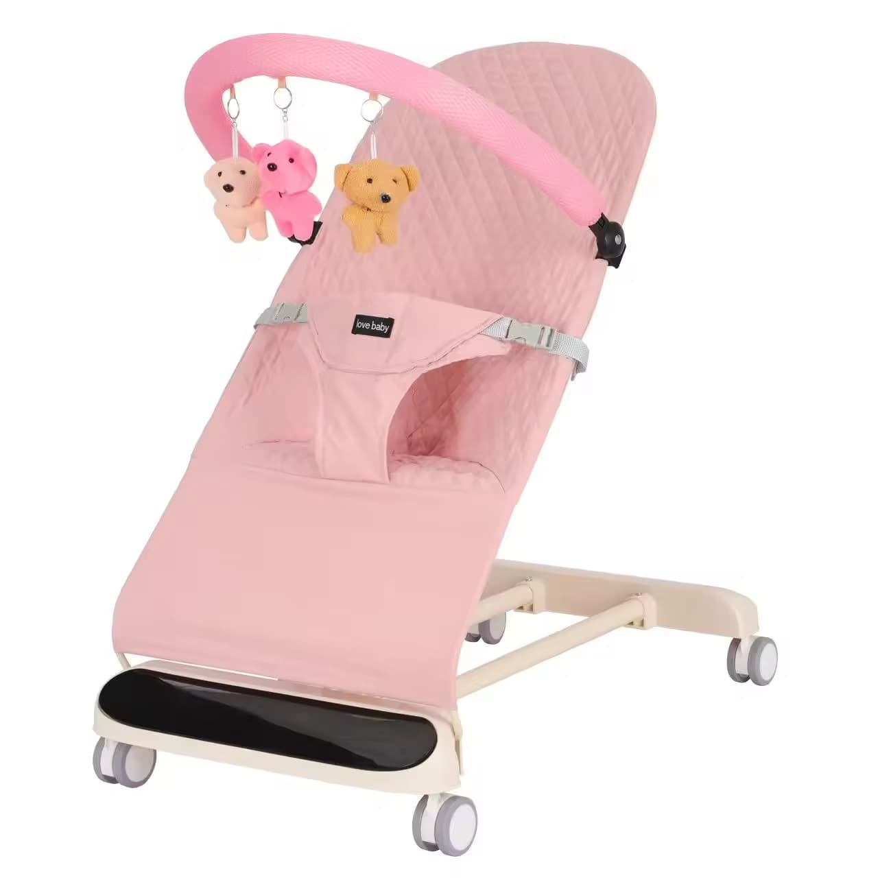 Portable Baby Bouncer Seat for Babies Infant Rocker Chair with Hanging Toys thumbnail 1
